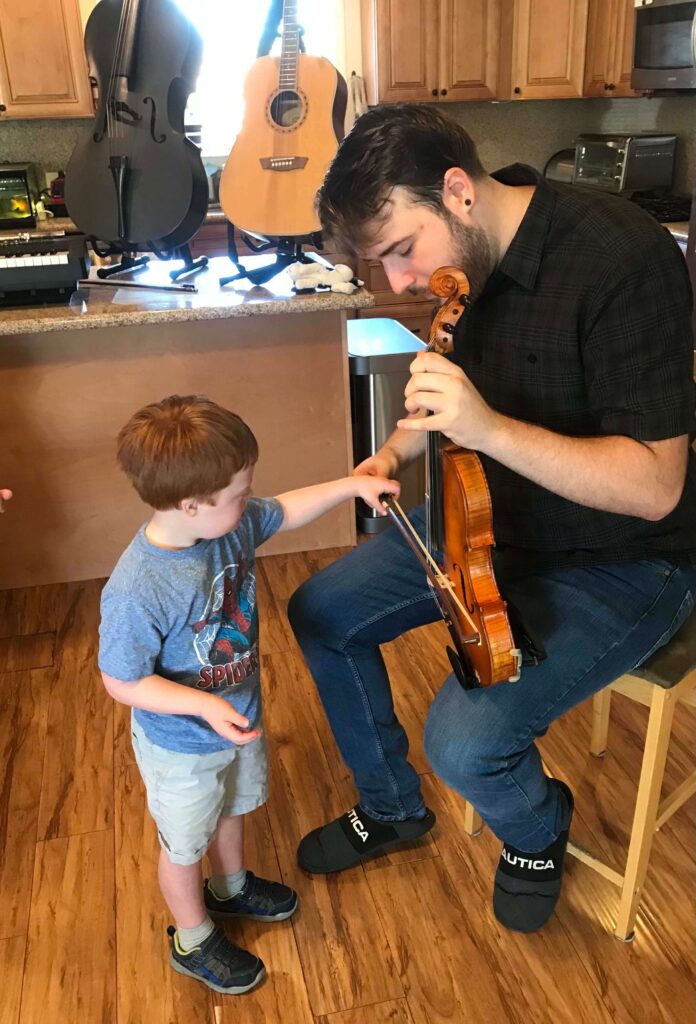 Inspired by Scott Gustafson’s ANIMAL ORHCESTRA, the children expressed a lot of interest in musical instruments beyond what they interact with in our rich collection. To deepen their inquiry, we invited a musician who not only played a couple of string instruments, but also answered the children’s questions. Each child tried to create sounds on several new instruments. The musician’s visit led us to listening of various kinds of classical music featuring some instruments we tried