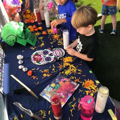 Part of our mission is to emerse our learners in the richness of cultures present in our communities. To make it as authentic as possible, we invite our families to share their traditions. We were fortunate and thankful for the sharing of the Dia de Los Muertos traditions by one of the Blossom moms. The children asked many questions and were fully engaged in creating decorations. We asked all families to send photos of their deceased lvoed one. The event creted rich discussions on the importance of honoring our ancestors and remembering them